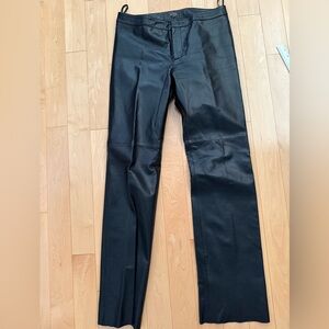 Women's LEATHER Boot Cut Pants in BLACK